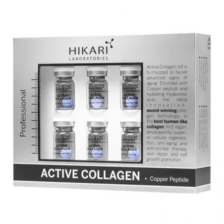 Антивозрастной набор для лица с активным коллагеном и трипептидом меди, Hikari Active Collagen Set with Copper Peptide