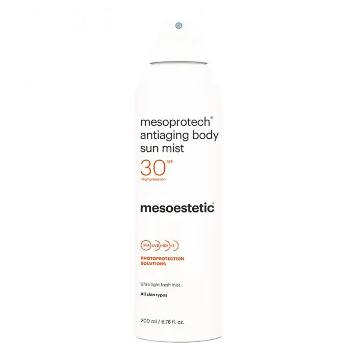 Спрей для захисту тіла від сонця з антивіковими властивостями, Mesoestetic Sunscreen Antiaging Body Sun Mist SPF30