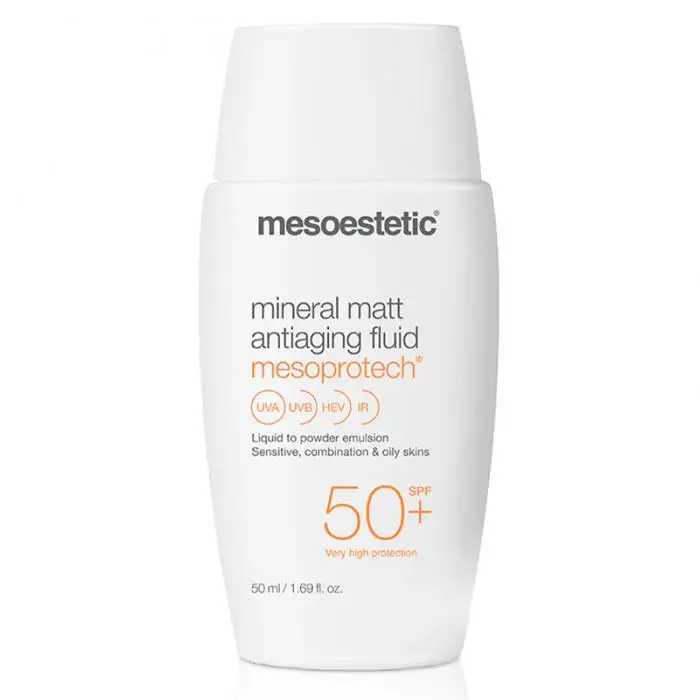 Минеральный матирующий флюид для жирной кожи лица, Mesoestetic Mesoprotech Mineral Matt Antiaging Fluid SPF50