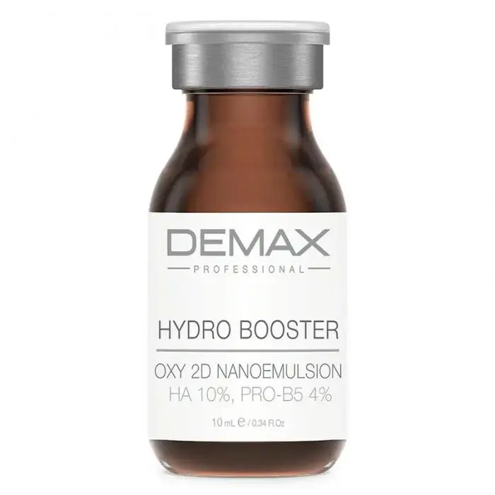 Гідро-бустер сироватка для відновлення шкіри обличчя, Demax Hydro Booster Oxy 2D Nanoemulsion HA 10% Pro-B5 4%