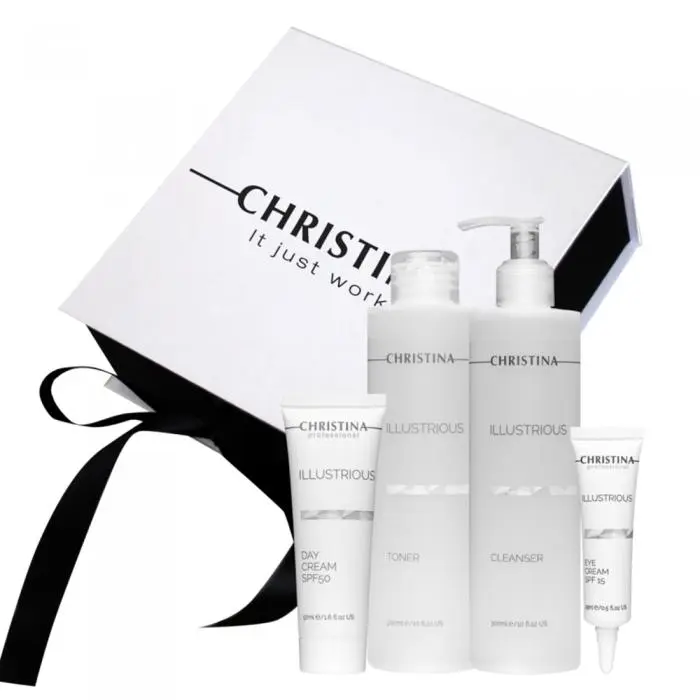 Подарунковий набір для догляду за обличчям та шкірою повік, Christina Illustrious Gift Kit