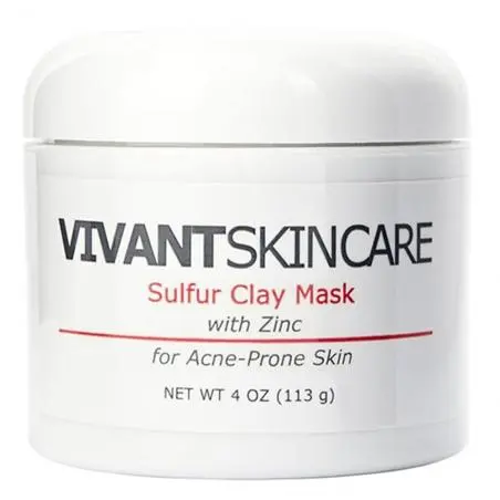 Глиняная маска с серой для жирной кожи лица, склонной к акне, Vivant Skin Care Sulfur Clay Mask
