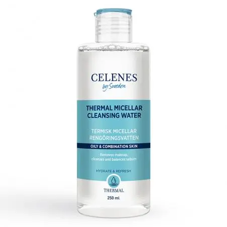 Термальна міцелярна очищаюча вода для жирної та комбінованої шкіри обличчя, Celenes Thermal Micellar Water Oily & Combination