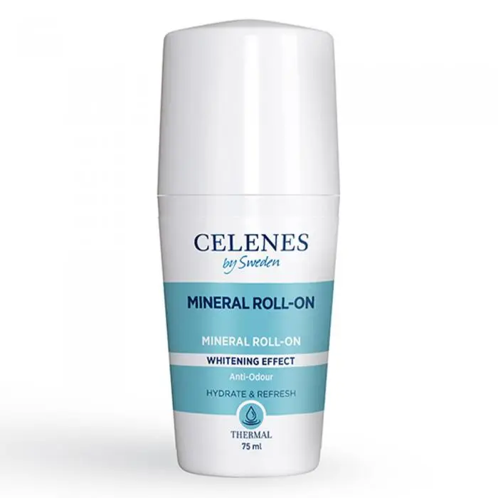 Термальний роликовий дезодорант з відбілюючим ефектом для шкіри тіла, Celenes Thermal Mineral Roll-On Whitening Effect