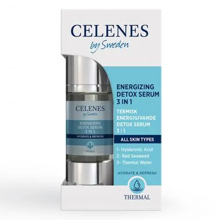 Термальна енергізуюча детокс сироватка 3 в 1 для шкіри обличчя, Celenes Thermal Energizing Detox Serum 3 in 1