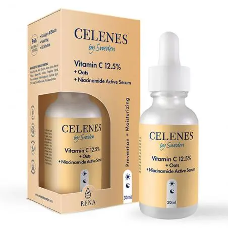Активная сыворотка с витаминами для кожи лица, Celenes Vitamin C12,5% + Oats + Niacinamide Active Serum