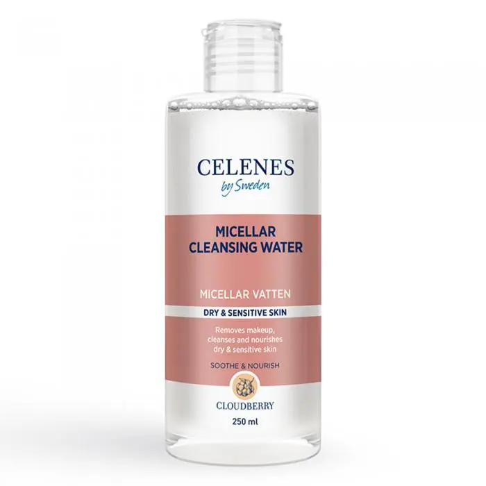 Міцелярна очищувальна вода з морошкою для сухої та чутливої шкіри обличчя, Celenes Cloudberry Micellar Cleansing Water
