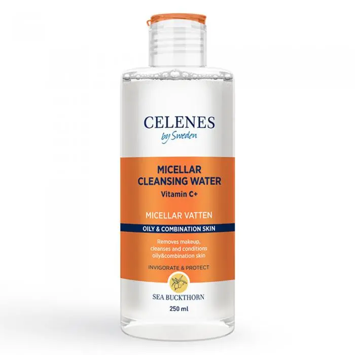 Міцелярна вода з обліпихою для жирної і комбінованої шкіри обличчя, Celenes Sea Buckthorn Micellar Cleansing Water
