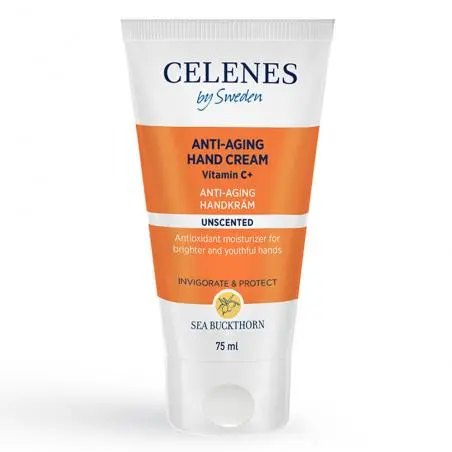 Антивозрастной крем для рук с облепихой, Celenes Sea Buckthorn Anti-Aging Hand Cream-Unscented