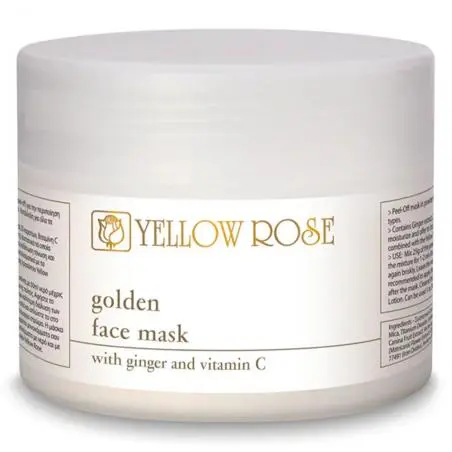 Золотая альгинатная маска с экстрактом имбиря и витамином С для лица, Yellow Rose Golden Line Face Powder Mask