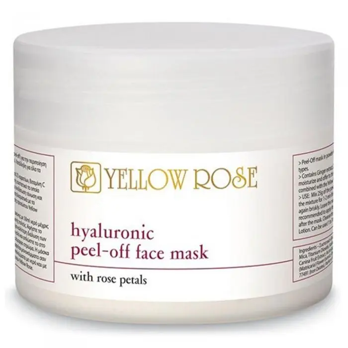 Відновлююча альгінатна маска з пелюстками троянд для обличчя, Yellow Rose Hyaluronic Peel-Off Face Mask with Rose Petals