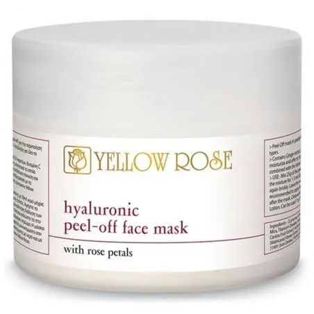 Восстанавливающая альгинатная маска с лепестками роз для лица, Yellow Rose Hyaluronic Peel-Off Face Mask with Rose Petals