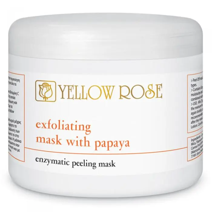 Альгинатная отшелушивающая маска с папайей для всех типов кожи лица, Yellow Rose Exfoliating Mask with Papaya