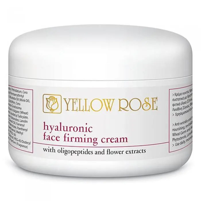 Ліфтинг-крем з гіалуроновою кислотою, олігопептидами та вітамінами для обличчя, Yellow Rose Hyaluronic Face Firming Cream
