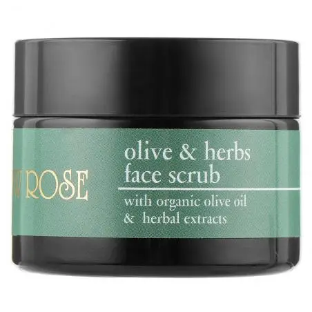 Скраб с кристаллами сахара, органическим маслом и растительными экстрактами для лица, Yellow Rose Olive & Herbs Face Scrub