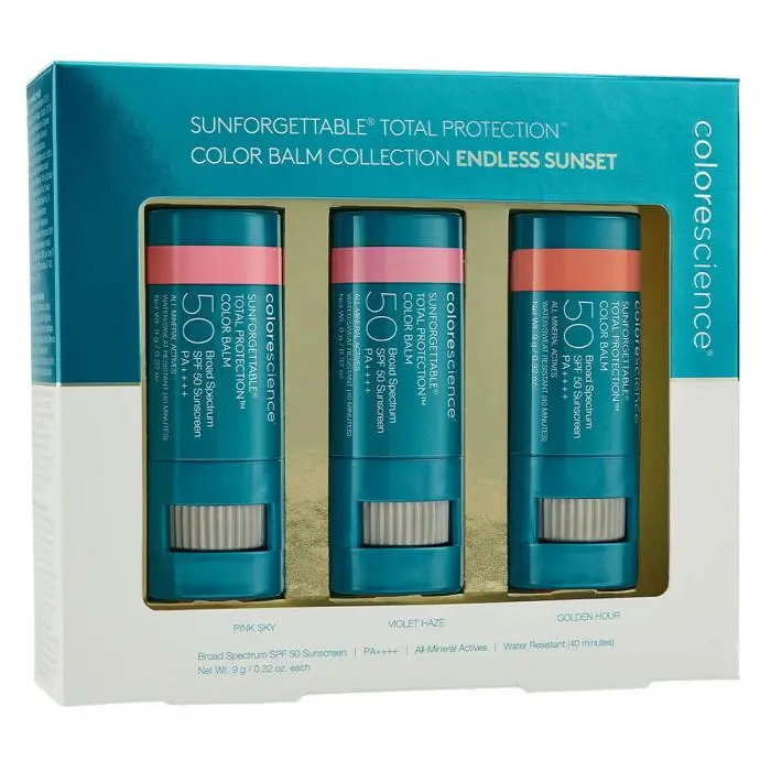 Набір бальзамів для губ та рум'ян, Colorescience Sunforgettable Total Protection Color Balm Collection Endless Sunset SPF50