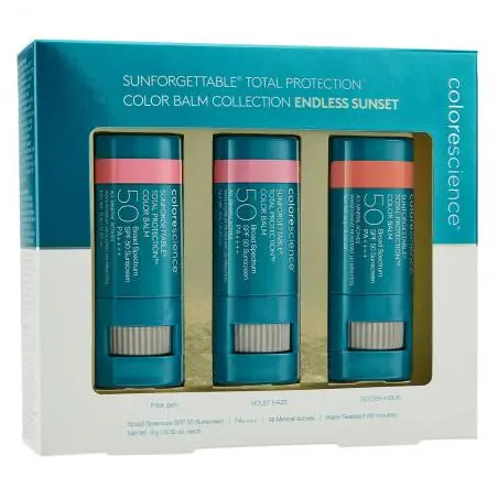 Набор бальзамов для губ и румян, Colorescience Sunforgettable Total Protection Color Balm Collection Endless Sunset SPF50