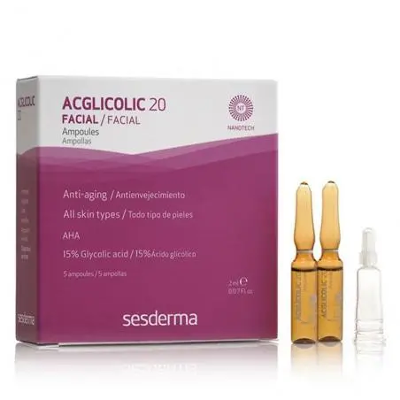 Омолаживающая сыворотка в ампулах с гликолевой кислотой для кожи лица, Sesderma Acglicolic 20 Facial Ampoules Anti-Aging