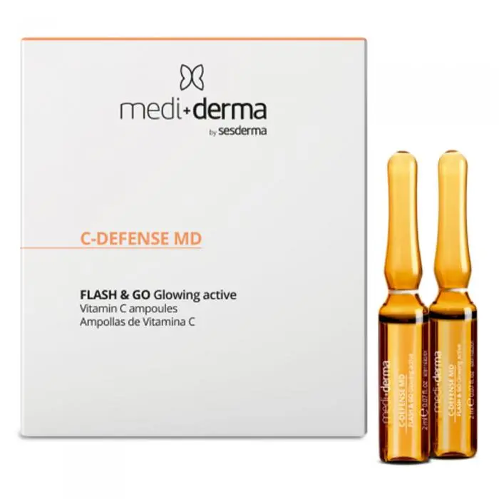 Ревіталізуюча сироватка для обличчя в ампулах, Mediderma C-Defense MD Flash&Go Glowing Ampoules