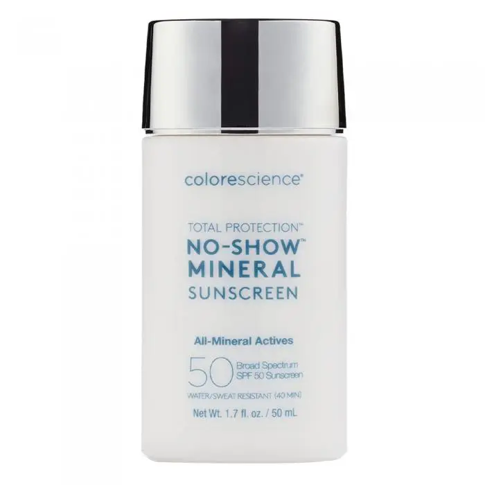 Прозрачный, минеральный, солнцезащитный флюид для лица, Colorescience Total Protection No-Show Mineral Sunscreen SPF50