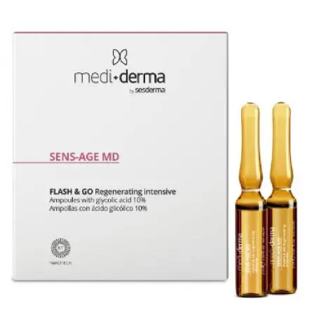 Омолаживающая сыворотка в ампулах для лица, Mediderma Sens-Age MD Flash&Go Regenerating Intensive Ampoules