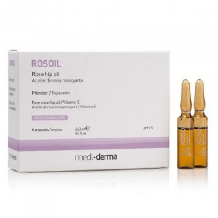 Ампули з 95% олією шипшини для відновлення шкіри обличчя та тіла, Mediderma Rosoil Rose Hip Oil