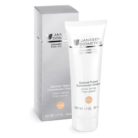 Тонуючий крем для обличчя із захистом від сонця, Janssen Cosmetics Demanding Skin Optimal Tinted Complexion Cream Medium SPF10