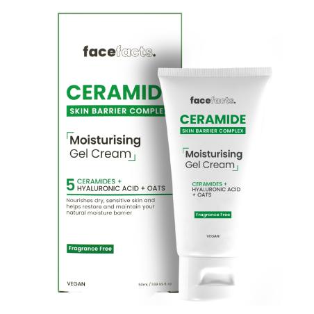 Зволожуючий гель-крем з керамідами для шкіри обличчя, Face Facts Ceramide Moisturising Gel Cream