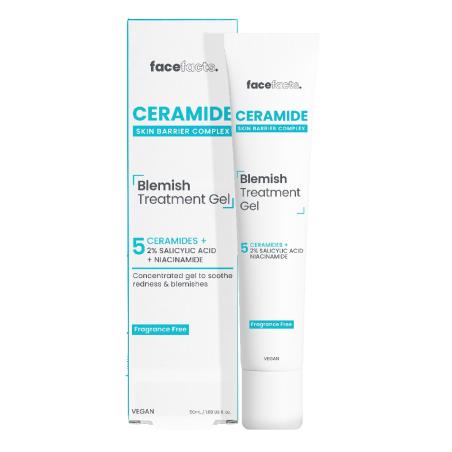 Гель с керамидами для уменьшения воспалений на коже лица, Face Facts Ceramide Blemish Treatment Gel