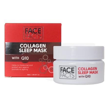 Нічна гель-маска з колагеном та коензимом Q10 для обличчя, Face Facts Collagen & Q10 Gel Sleep Mask