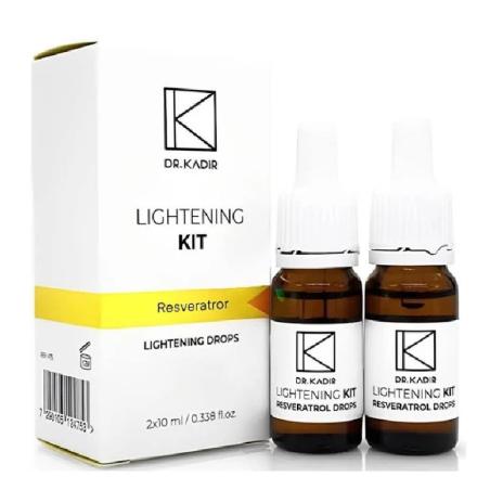 Rewitalizujące krople z resweratrolem dla promiennej skóry twarzy, Dr. Kadir Lightening Kit Resveratrol Lightening Drops